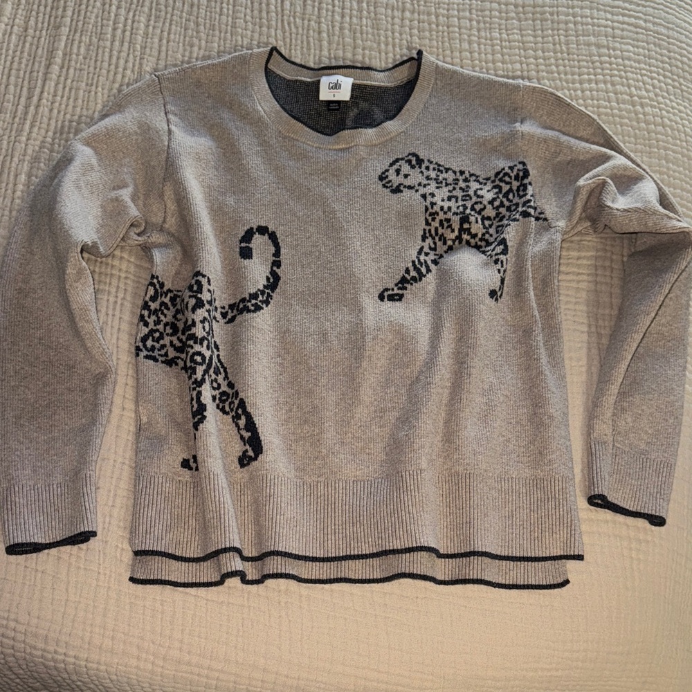 CAbi cheetah pullover 4658 size small
